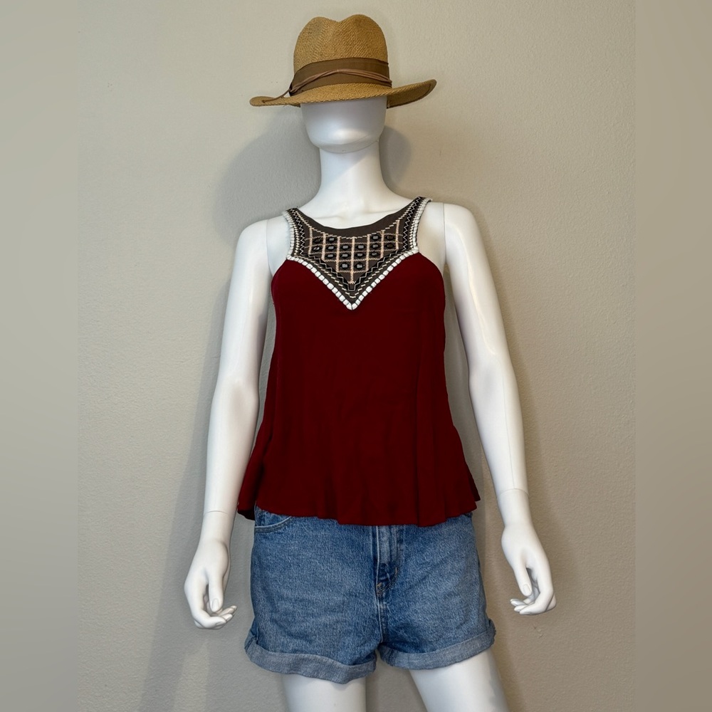 Boho Burgundy Top